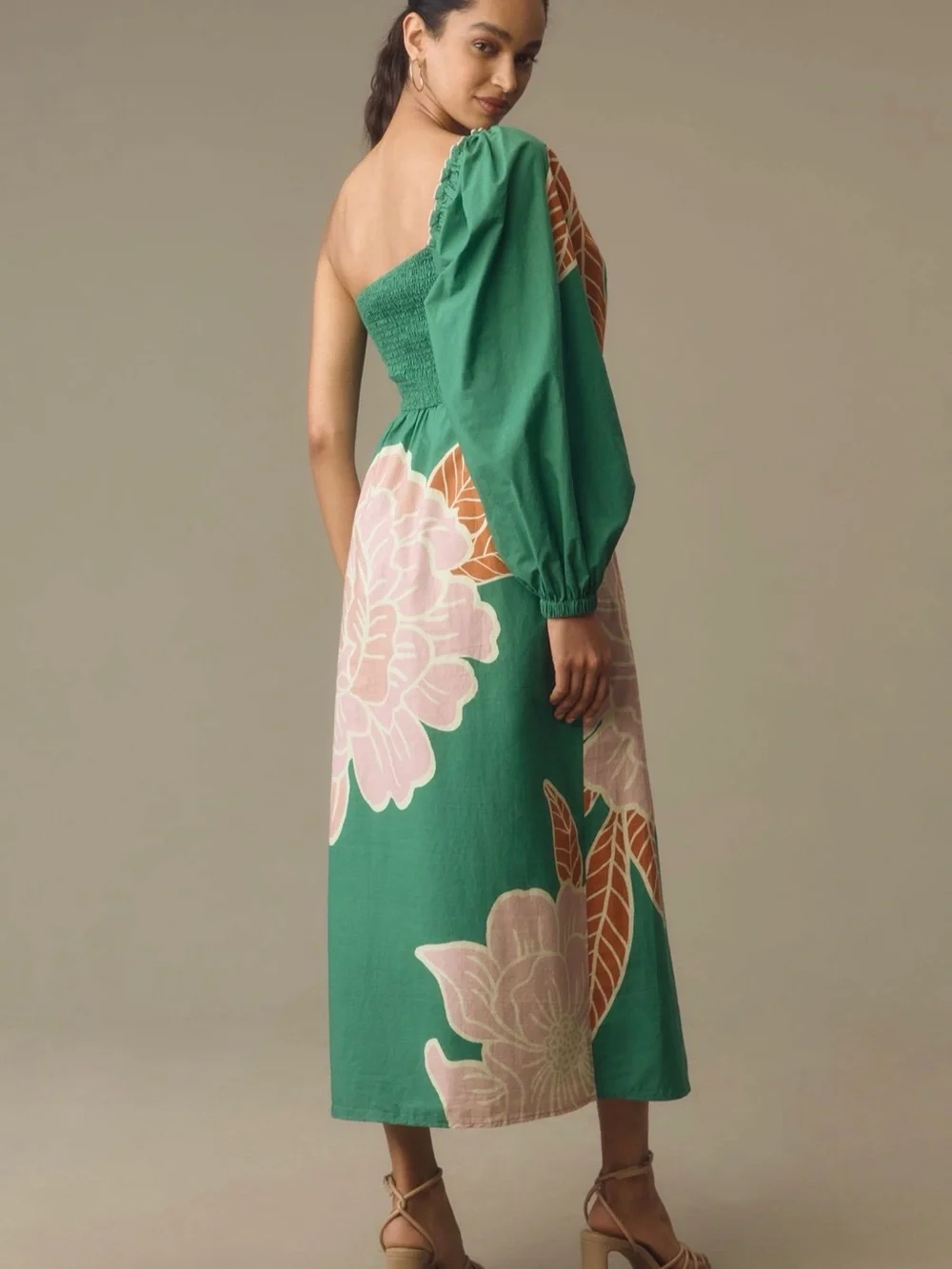 FARM Rio Green One-Shoulder Floral & Leaf Print Dress - Picture 2 of 9